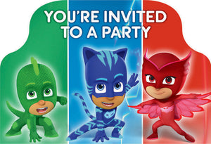 PJ Masks Postcard Invitations Pack of 8