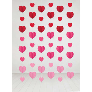 Hearts Hanging String Decorations Pack of 6