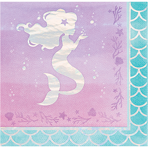 Mermaid Shine Iridescent Lunch Napkins Pack of 16