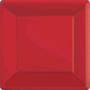 Paper Plates 17cm Square 20CT-Apple Red Pack of 20