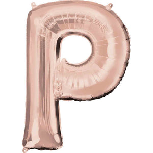 Rose Gold 86cm Letter P Supershape Foil Balloon