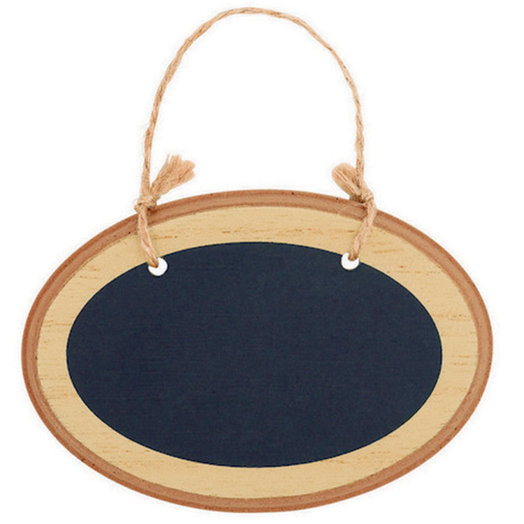 Chalkboard Sign MDF Mini Oval Sign - Natural & Twine Hanger