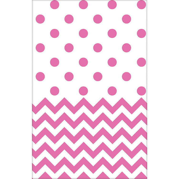 Chevron Plastic Tablecover New Pink