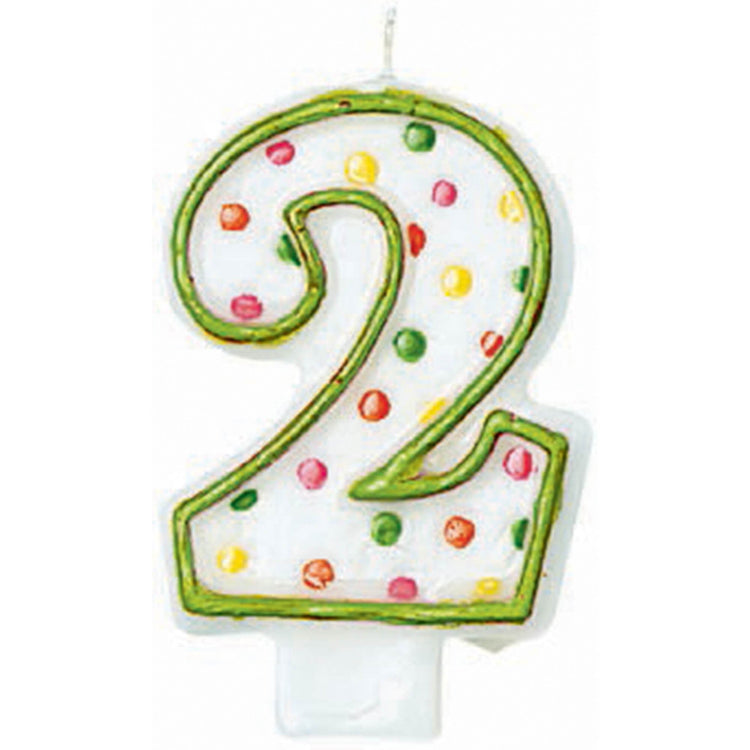 Candle Numeral Polka Dots #2