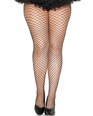 Black Diamond Net Plus Size Stockings