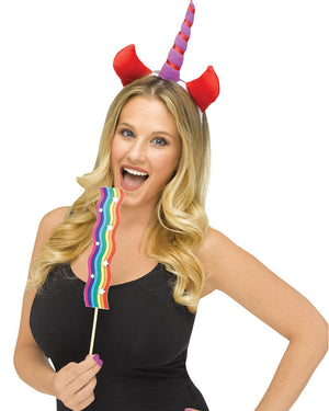 Unicorn Selfie Headband and Rainbow Prop Kit