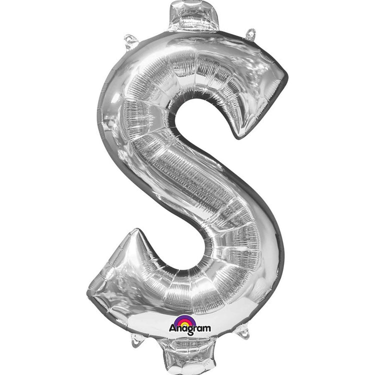 Silver 40cm $ Symbol Balloon