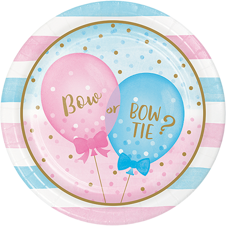 Gender Reveal Balloons Dinner Plates Paper 22cm Pack of 8