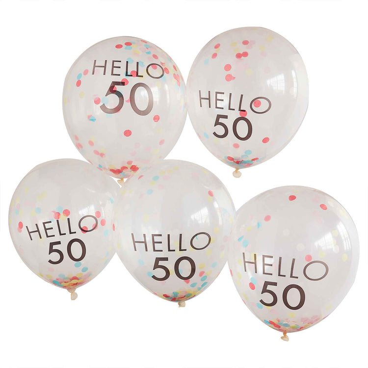 Mix It Up Hello 50 30cm Balloons Brights Pack of 5