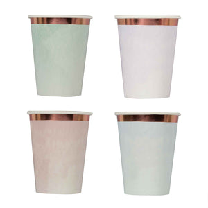 Mix It Up 9oz/266ml Paper Cups Pastel Mixed Pack Foiled Pack of 8