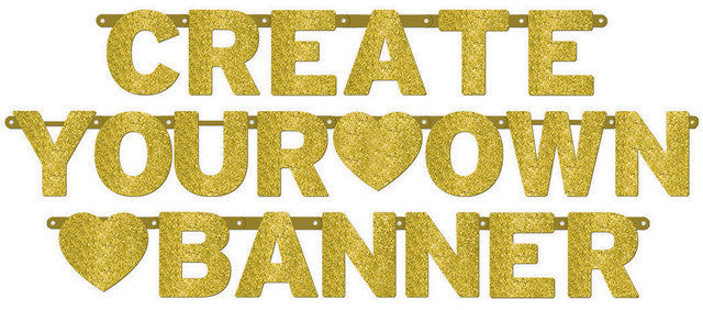 Gold Glitter Customisable Letter Banner