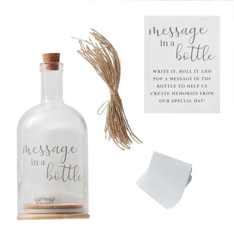 Botanical Wedding Guest Book Messages In Glass Bottle