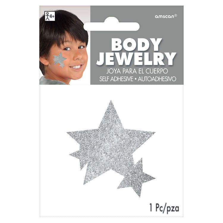 Glitter Star Body Jewelry Team Spirit - Silver