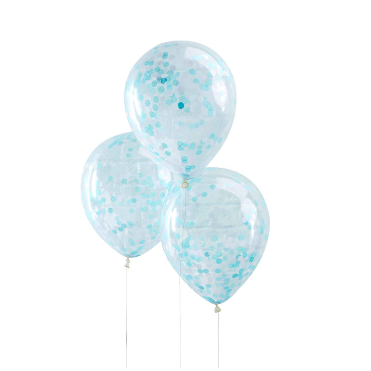 Pick & Mix Balloons Confetti Blue Pack of 5