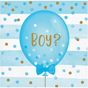 Gender Reveal Balloons Beverage Napkins 2-Sided Design Pack of 16