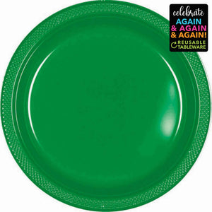 Premium Plastic Plates 17cm 20 Pack - Festive Green Pack of 20