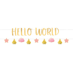 Oh Baby Girl Letter Banners Kit Hello World Pack of 2