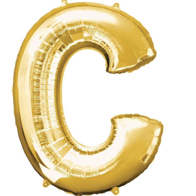 Gold Letter C Supershape 86cm Balloon