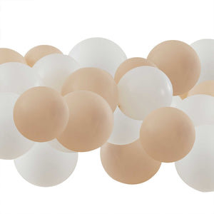 Ginger Ray Balloon Pack 12cm Sand, Beige & White Pack of 40