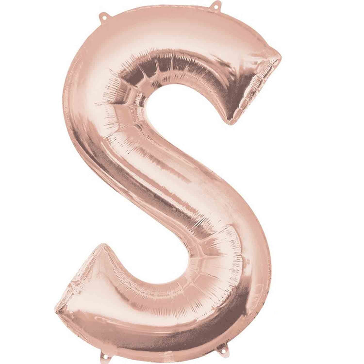 Rose Gold 83cm Letter S Super Shape Balloon