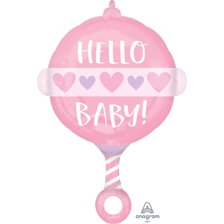 Standard Shape Baby Girl Rattle Hello Baby S50