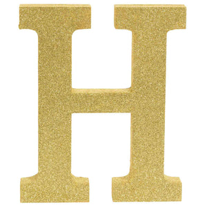 Letter H Gold Glittered Decoration MDF