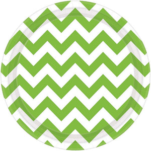 Kiwi Green Chevron 23cm Paper Plates Pack of 8