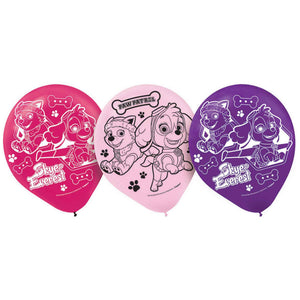 Paw Patrol Girls 30cm Latex Balloons Pack of 6