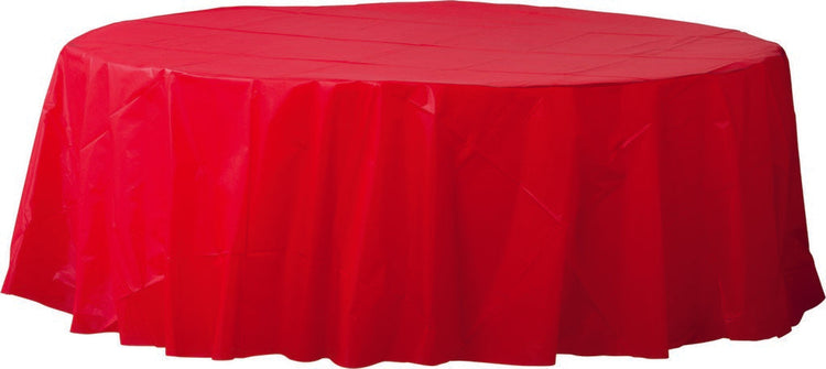 Apple Red Round Plastic Tablecover