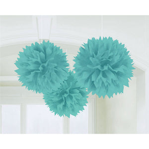 Fluffy Tissue Decorations - Robins Egg Blue Pack of 3