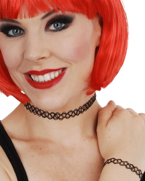 Black Choker and Bracelet Set