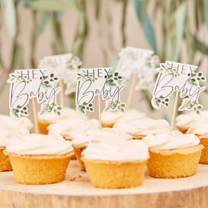 Botanical Baby Hey Baby Botanical Cupcake Toppers Pack of 12