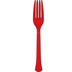 Apple Red Plastic Forks Pack of 20