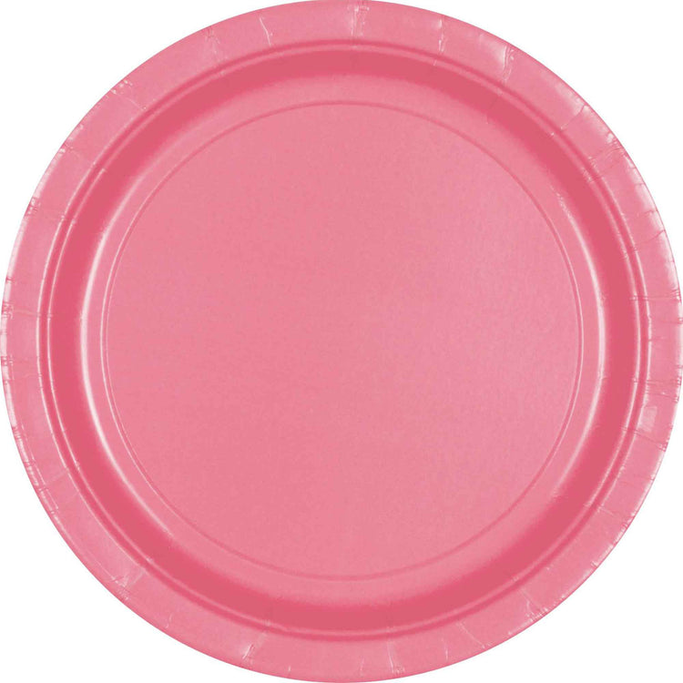 New Pink 23cm Round Paper Plates Pack of 20