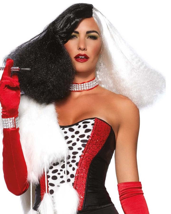 Cruel Diva Black and White Wig