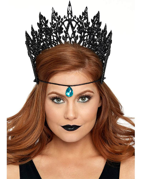 Glitter Die Cut Crown with Jewel Accent