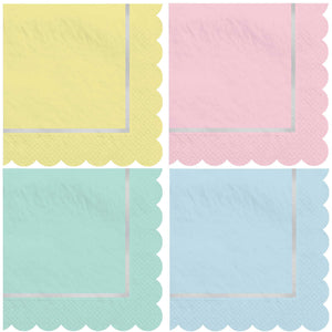 Pretty Pastels Beverage Napkins Hot-Stamped Pack of 16