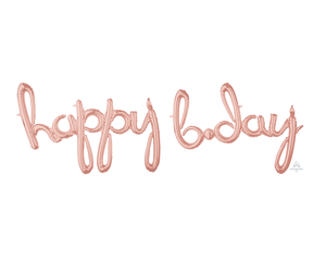 CI: Script Phrases happy bday Rose Gold G50