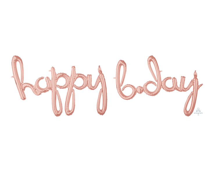 CI: Script Phrases happy bday Rose Gold G50