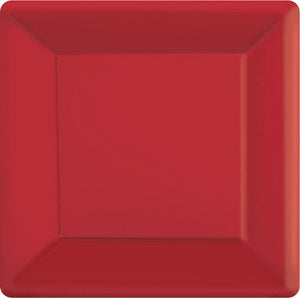 Paper Plates 26cm Square 20CT - Apple Red Pack of 20