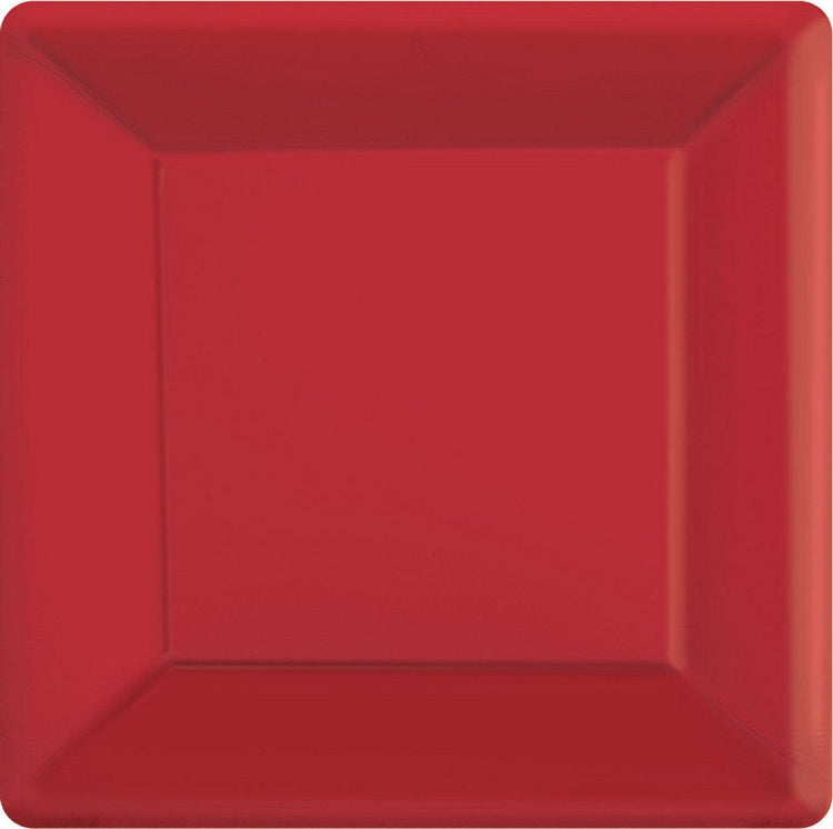 Paper Plates 26cm Square 20CT - Apple Red Pack of 20