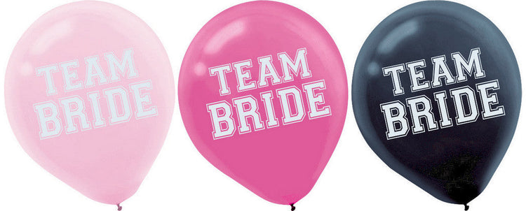 Team Bride 30cm Latex Balloons Pack of 15