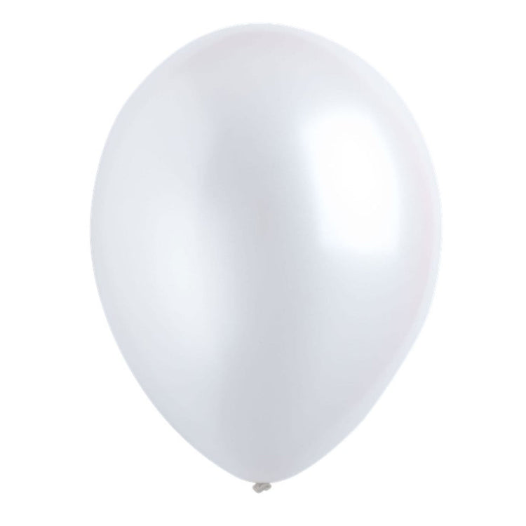 Metallic White 30cm Latex Balloons Bulk Pack of 200