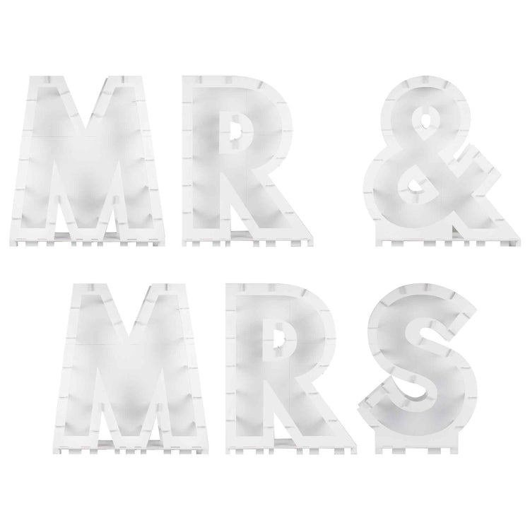 Botanical Wedding Balloon Mosaic Mr & Mrs Pack of 6