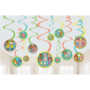 Cocomelon Spiral Decorations Value Pack Pack of 12