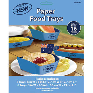 State of Origin NSW Hot Dog and Meat Pie Trays Pack of 16