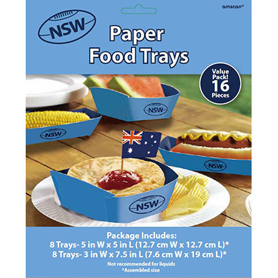 State of Origin NSW Hot Dog and Meat Pie Trays Pack of 16