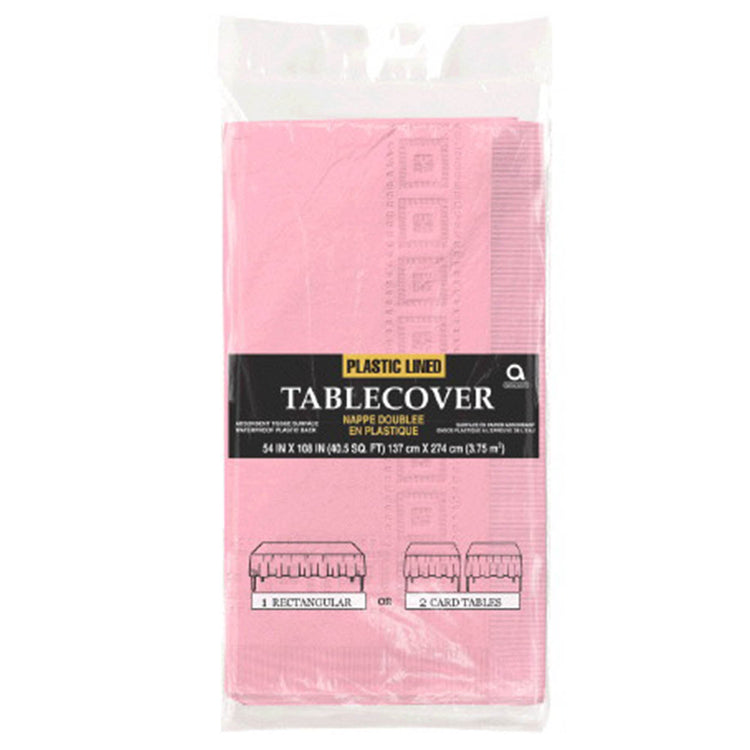 New Pink Plastic Lined Tablecover