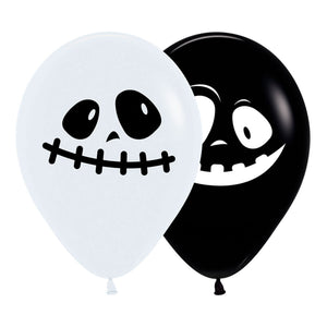 Sempertex 30cm Ghosts Black & White Fashion Latex Balloons, 12PK Pack of 12