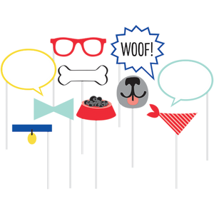 Dog Party Photo Booth Props Pack of 10